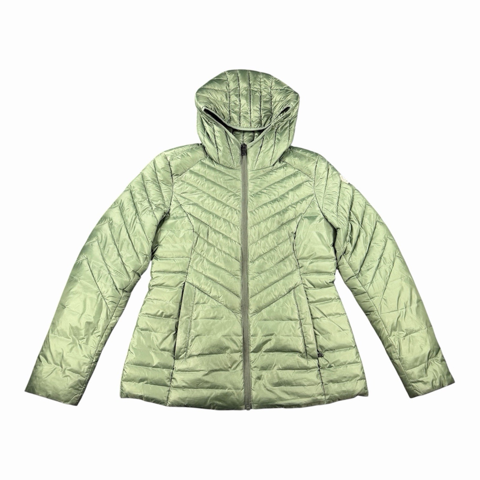 Pajar Canada Packable Puffer Jacket Womenâs M Green Hooded Lightweight